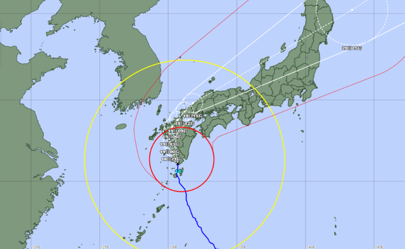 日本气象厅预测路径