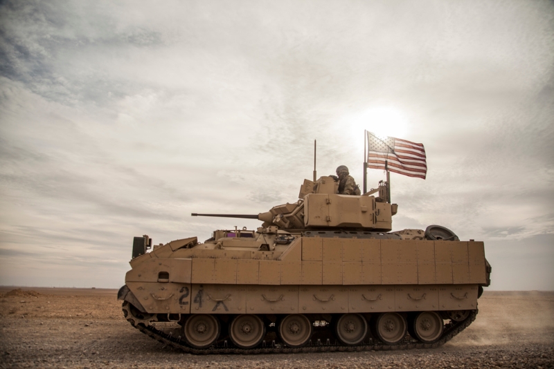 圖為布萊德雷戰車（Bradley Fighting Vehicle）。(圖/美聯社)