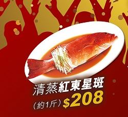 清蒸红星东星斑/约1斤/$208。